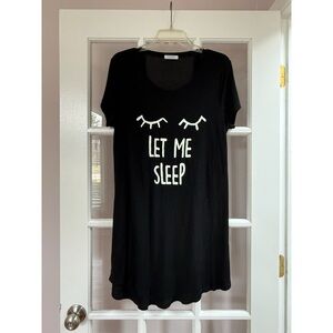 Hotouch Black ‘Let Me Sleep’ Short Sleeve Nightgown
